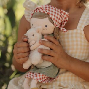 Cuddle doll Farmer Rosa with sheep 35cm