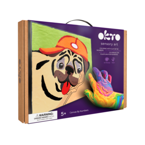 Colouring with clay by numbers - Pug Dog